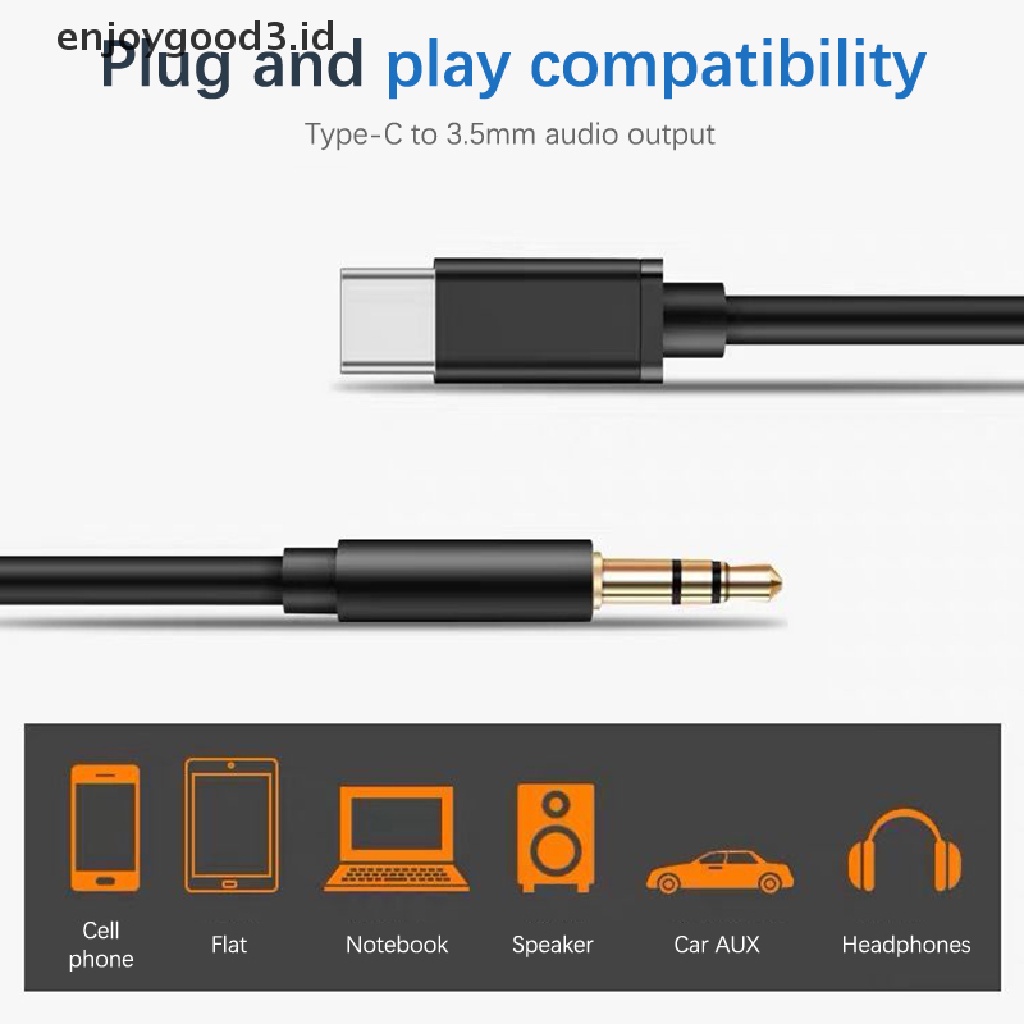 Kabel Adapter Usb Tipe C Ke Aux Audio 3.5mm Untuk Huawei / Xiaomi / Oppo / Vivo