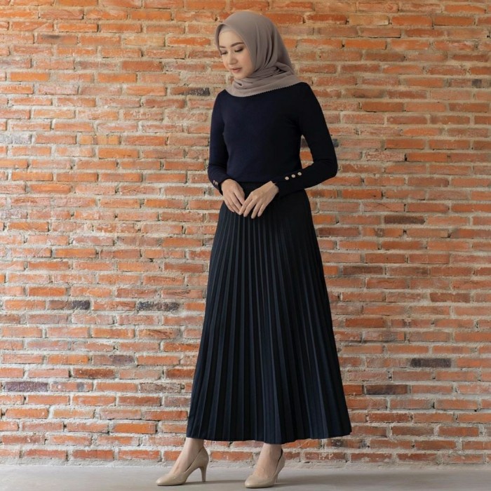 Promo - Rok Plisket Black Mayzaa/Rok plisket premium /Rok plisket murah - Sedia Rok kulot wanita dew