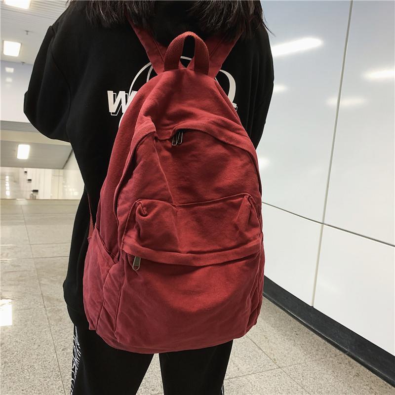 ┋✈Gaya Seraser Tas Sekolah Wanita Korea Siswa SMA Jepang Retro Kanvas Ransel Mahasiswa Vintage Ransel Wanita