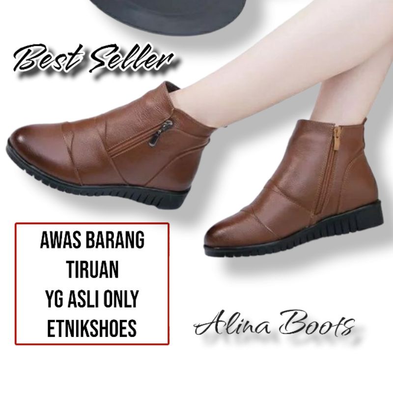 Sepatu Boots Kerja Wanita Alina Ankleboots wanita Boots Korea Etnikshoes