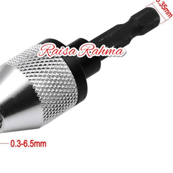 Adaptor Mata Bor 1/4" Mini Drill Chuck Keyless Kepala Bor mini - Silver 0.3-6mm