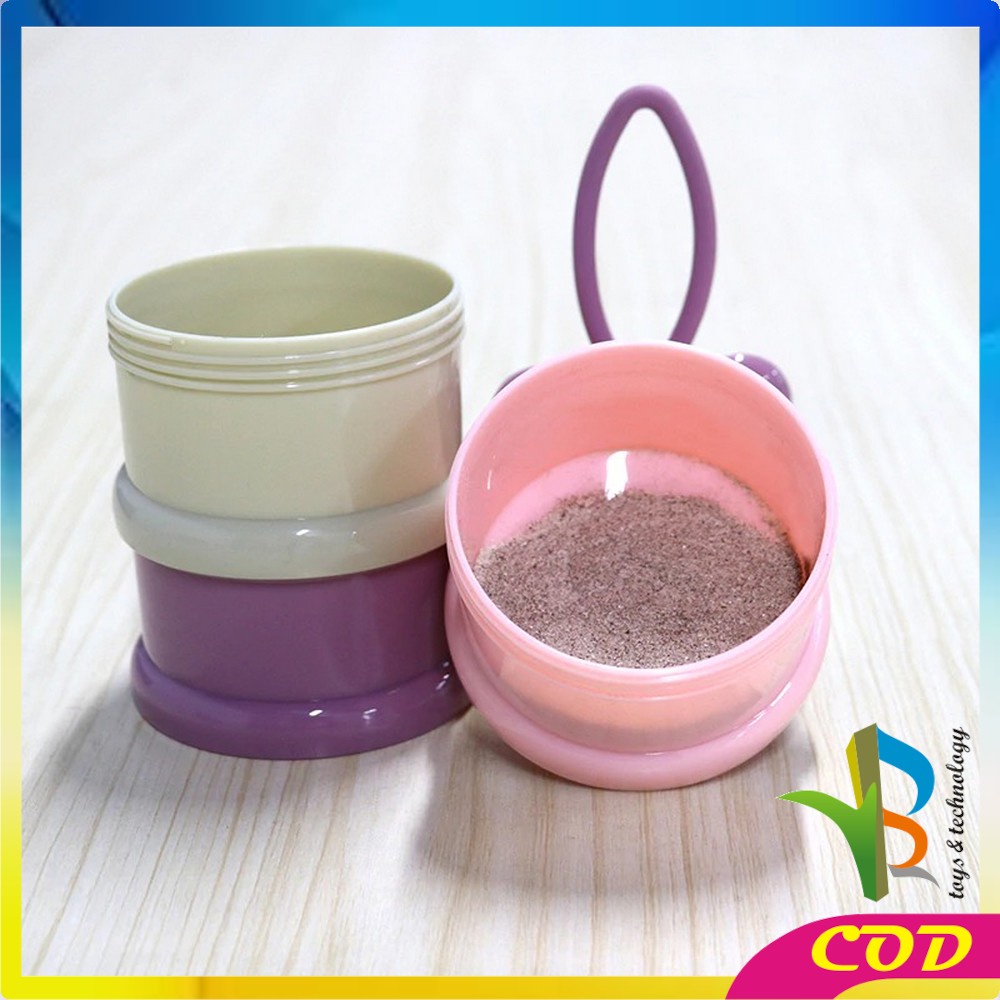 RB-C122 Wadah Tempat Susu Bubuk Bayi Travel 4Tingkat Milk Powder Container Karakter Kotak Susu Bubuk