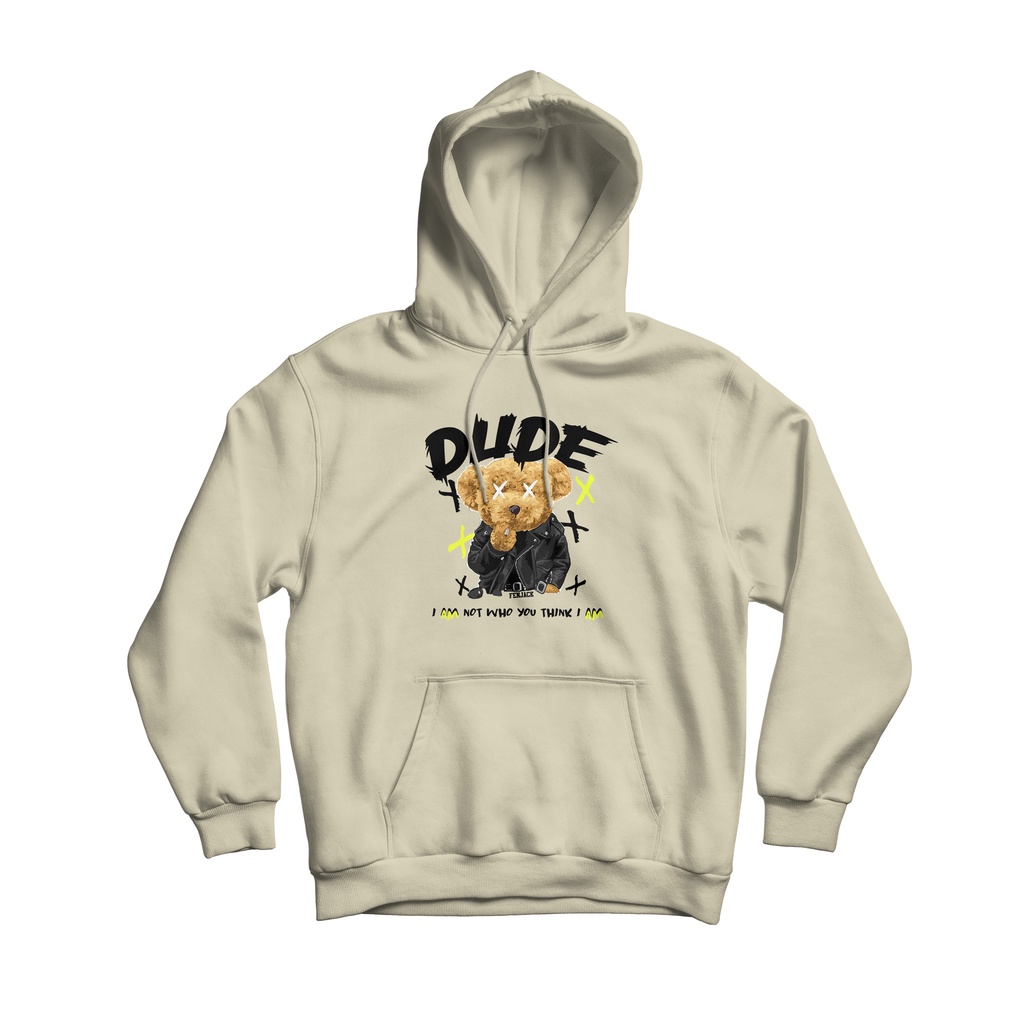 Sweaterpolos Hoodie Jumper DUDE BEAR ( Sablon ) Unisex Pria &amp; Wanita