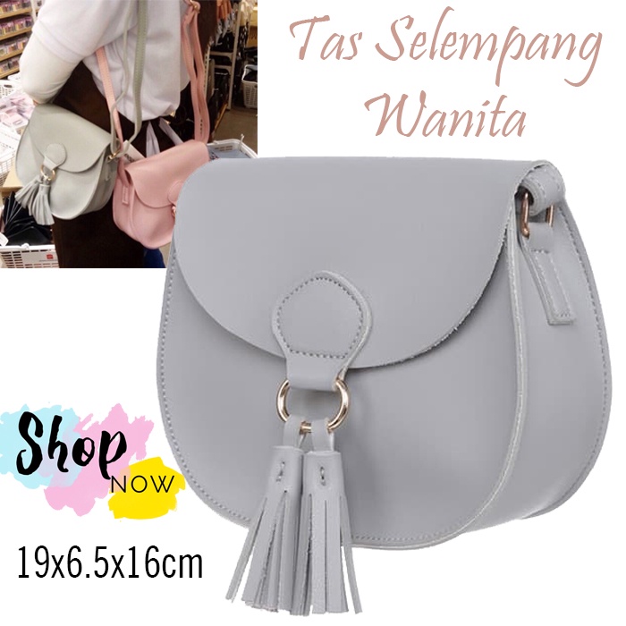 MI SHOPINN - Tas Selempang Mini Wanita Miniso Trendy Crossbody Sling Bag with Tassels Tas Slempang B