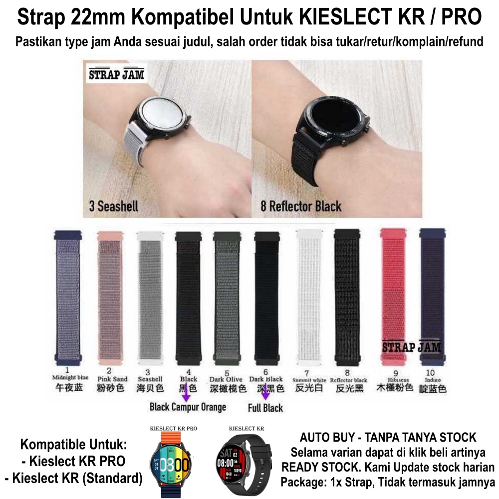 Sport Loop Strap 22mm Kieslect KR Pro - Tali Jam Tangan Velcro Krekan Nyaman