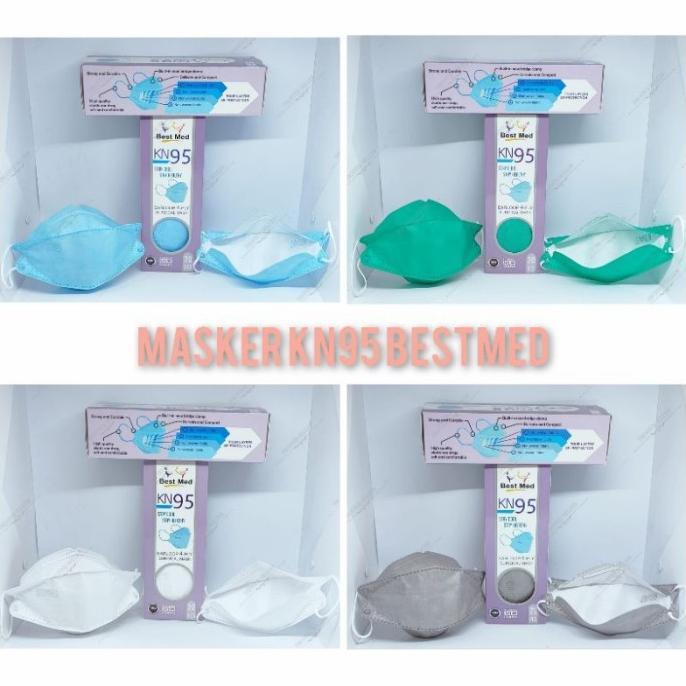 MASKER KN95 BESTMED 4 PLY WARNA HIJAU BIRU PUTIH ABU - MASKER IJIN KEM t-tshop-93 Murah