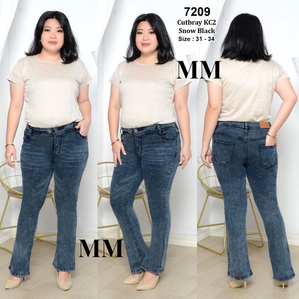 Celana Panjang Jeans Wanita Cutbray Kancing Dua 27-30 31-34 Bisa Bayar Ditempat(COD)