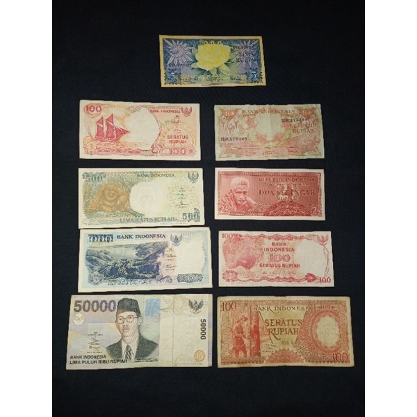 1 Set uang kertas kuno indonesia