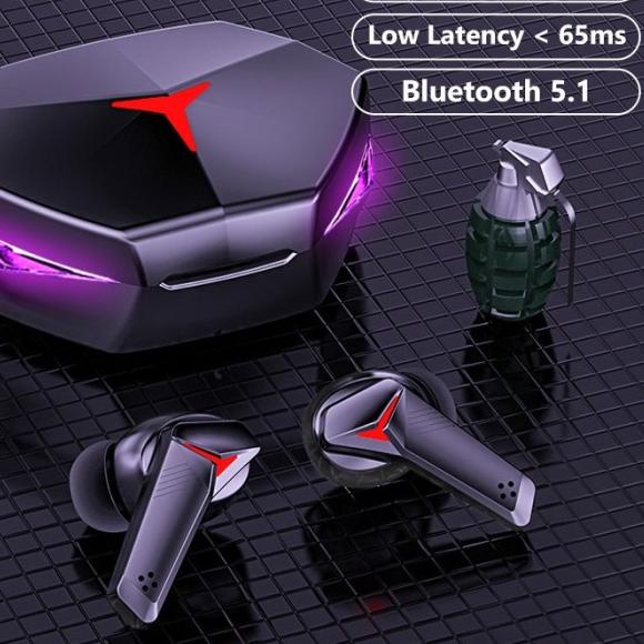 T33 Wireless Bluetooth 5.1 Earphone Gaming Headset TWS Bass Stereo - Hitam