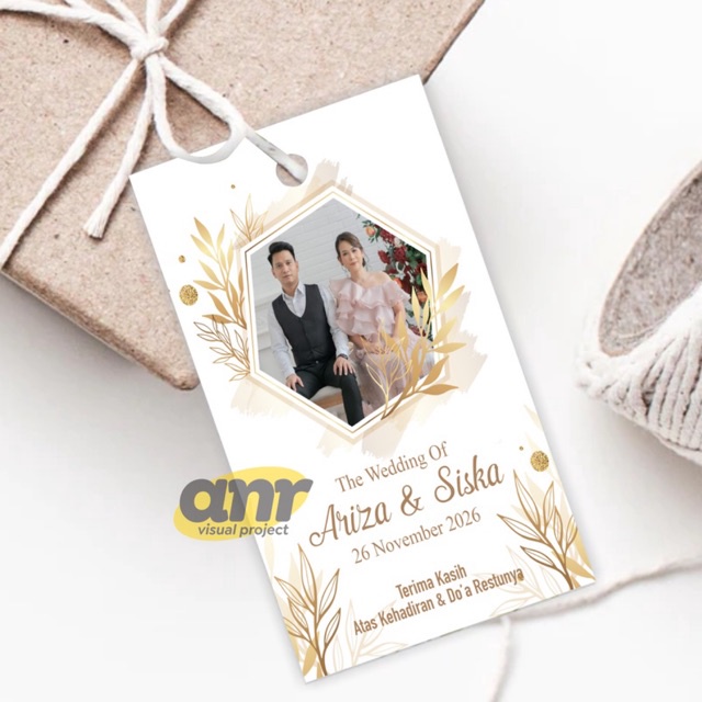 

Hang Tag Souvenir 4x6 cm / Engagement / Wedding / Hang Tag Ucapan Terimakasih / Thanks Card - Bisa Custom Desain