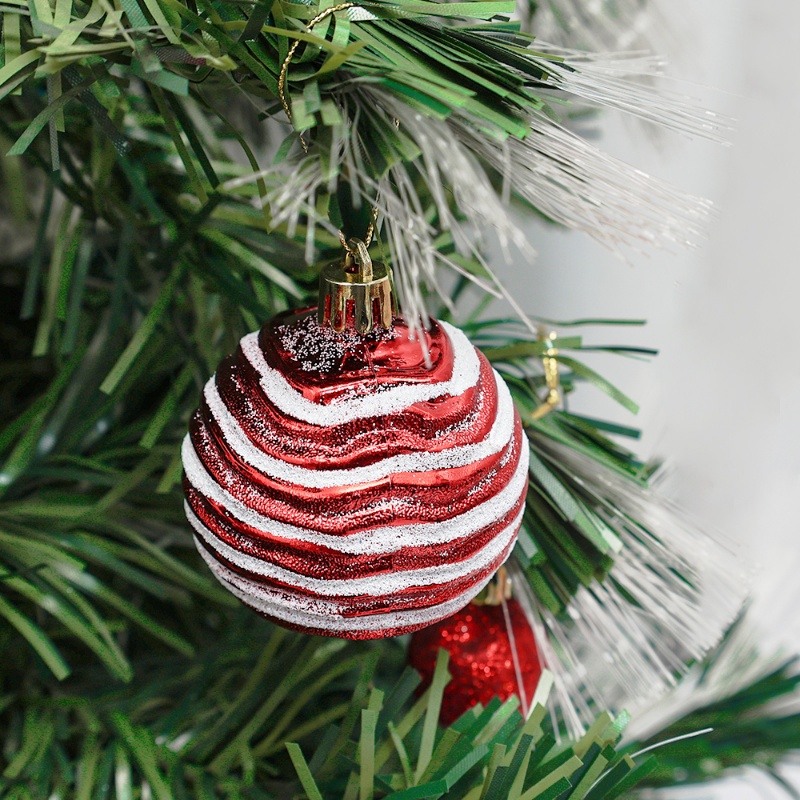 6pcs / Kotak Ornamen Bola Gantung Ukuran 6cm Untuk Dekorasi Pohon Natal