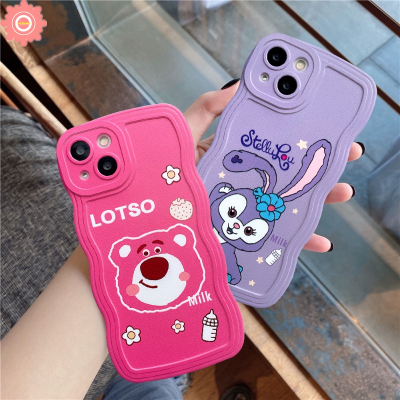 Soft Case Motif Kartun Beruang Strawberry Untuk iPhone 11 6 6s 7 8 Plus 14 12 13 Pro Max XR 14 Plus X XS Max SE 2020