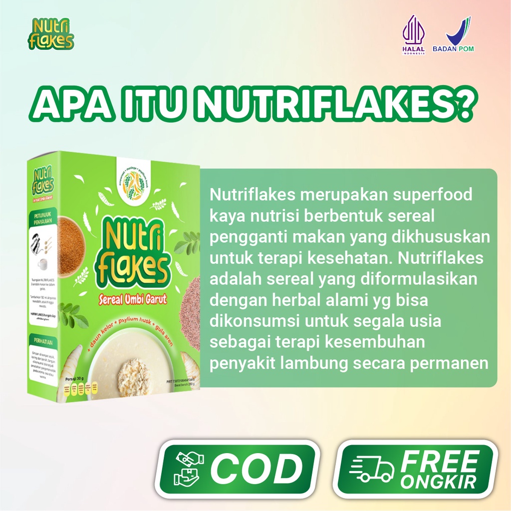 

Cahayadstore Nutriflakes 1 Box Sereal Umbi Garut Psyllium Husk Membantu Mengatasi Masalah Asam