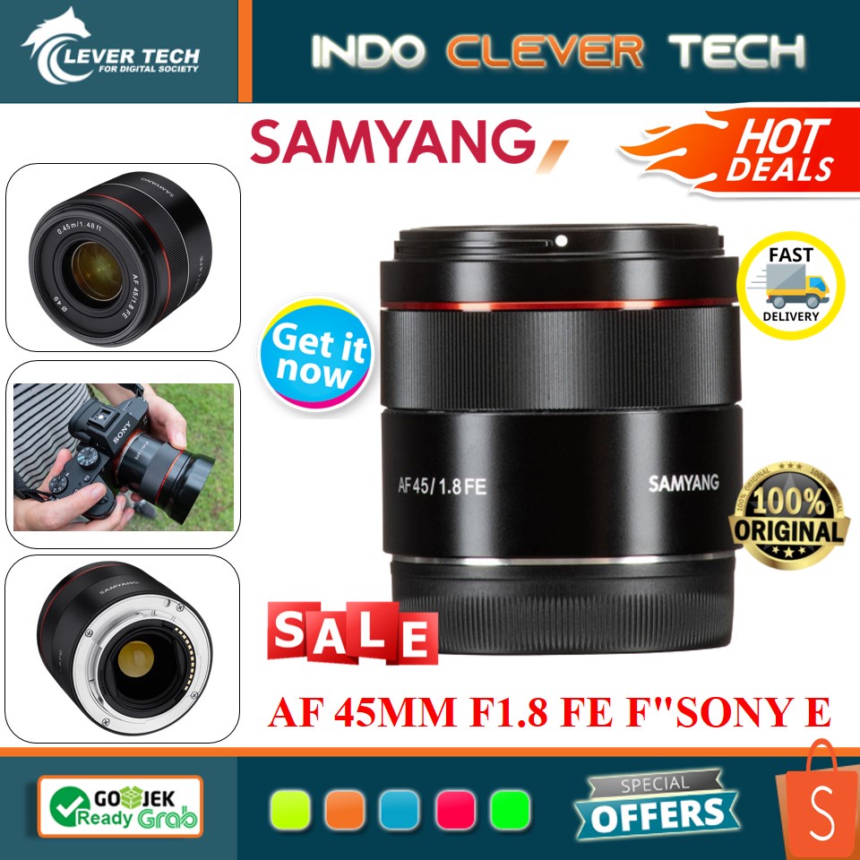 Samyang AF 45mm f1.8 FE Lens for Sony E Mount Lensa Kamera