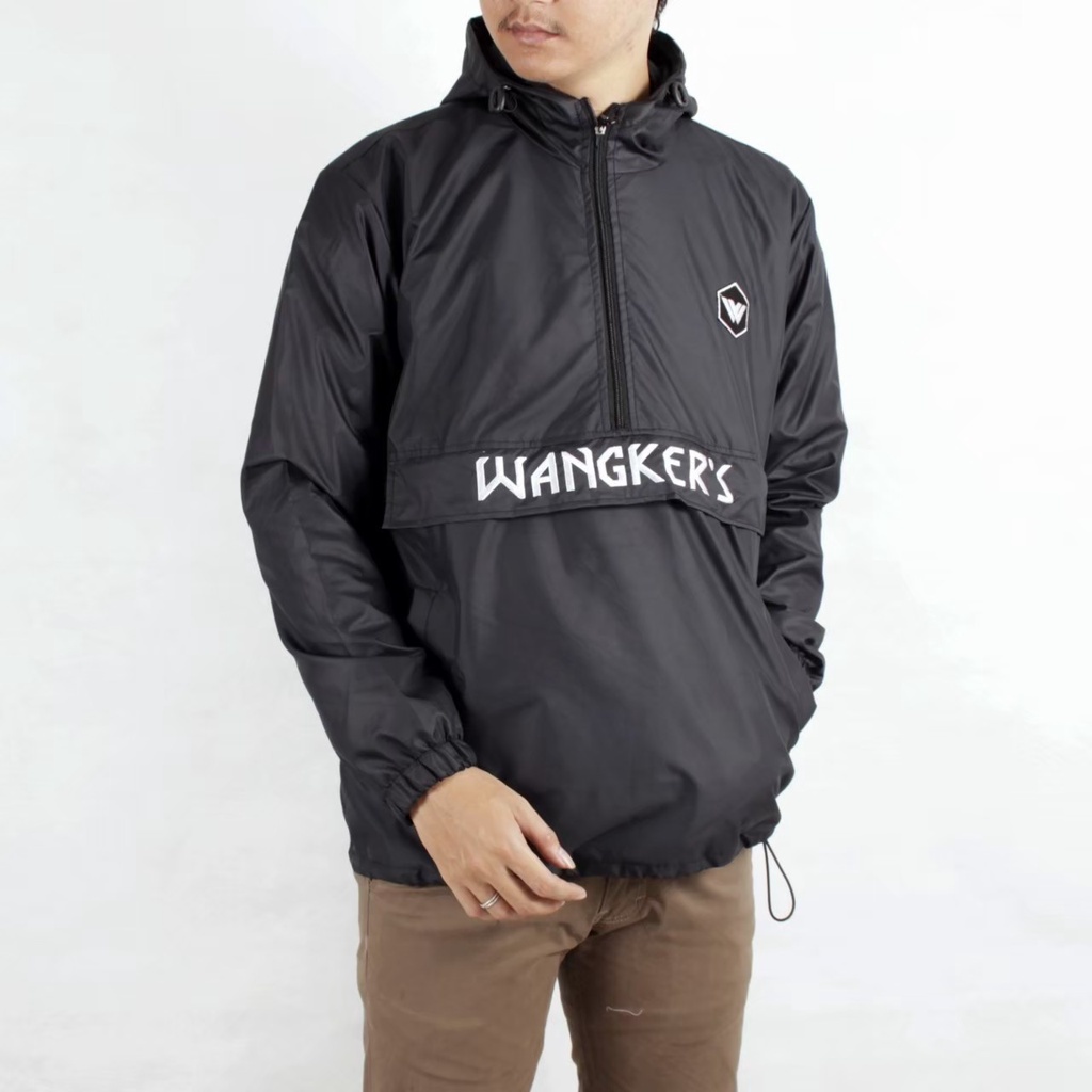 AKN - JAKET CAGOULE PRIA LOGO ORIGINAL WANGKERS SIMPLE SEMI WATERPROOF ANTI AIR TERLARIS