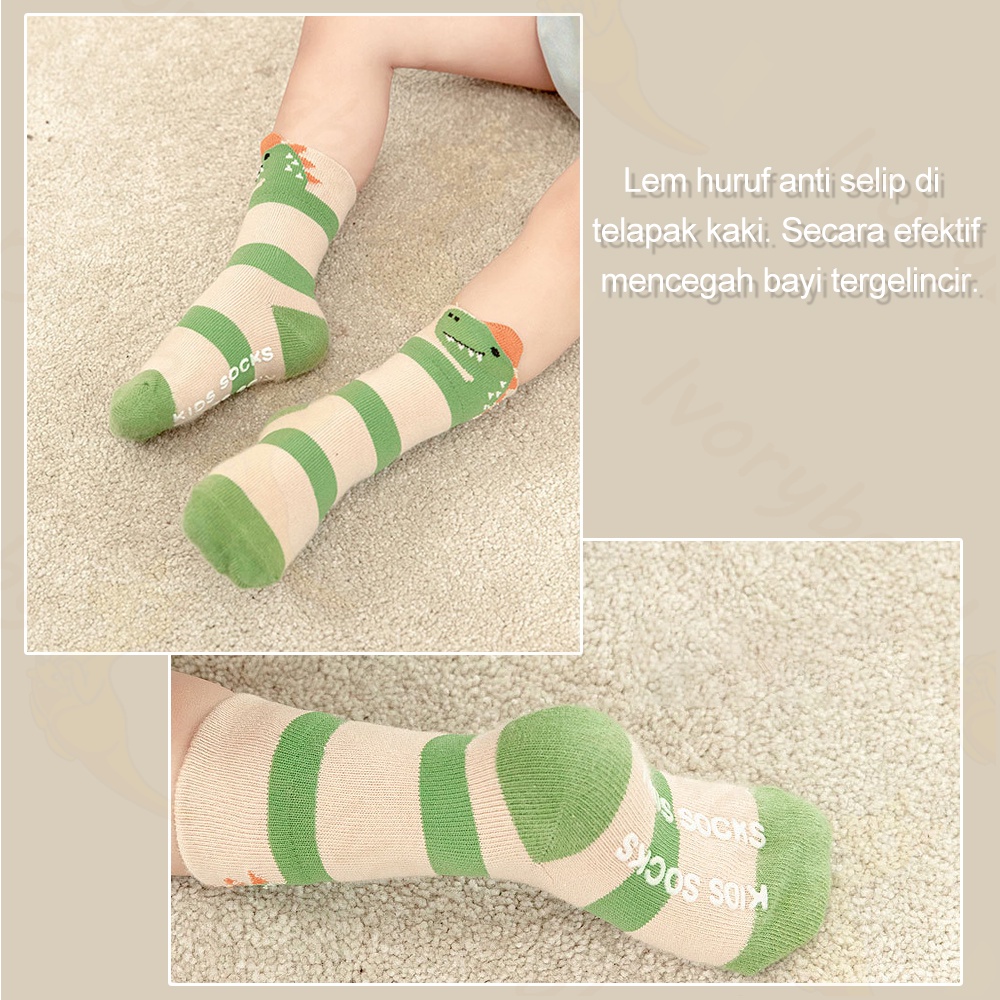 Ivorybaby Kaos kaki bayi anak panjang hewan Kaus kaki anak anti slip