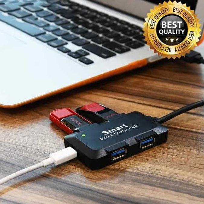 Smart Usb Hub 3.0 - 4 Ports With Micro Usb Port - Win & Mac
