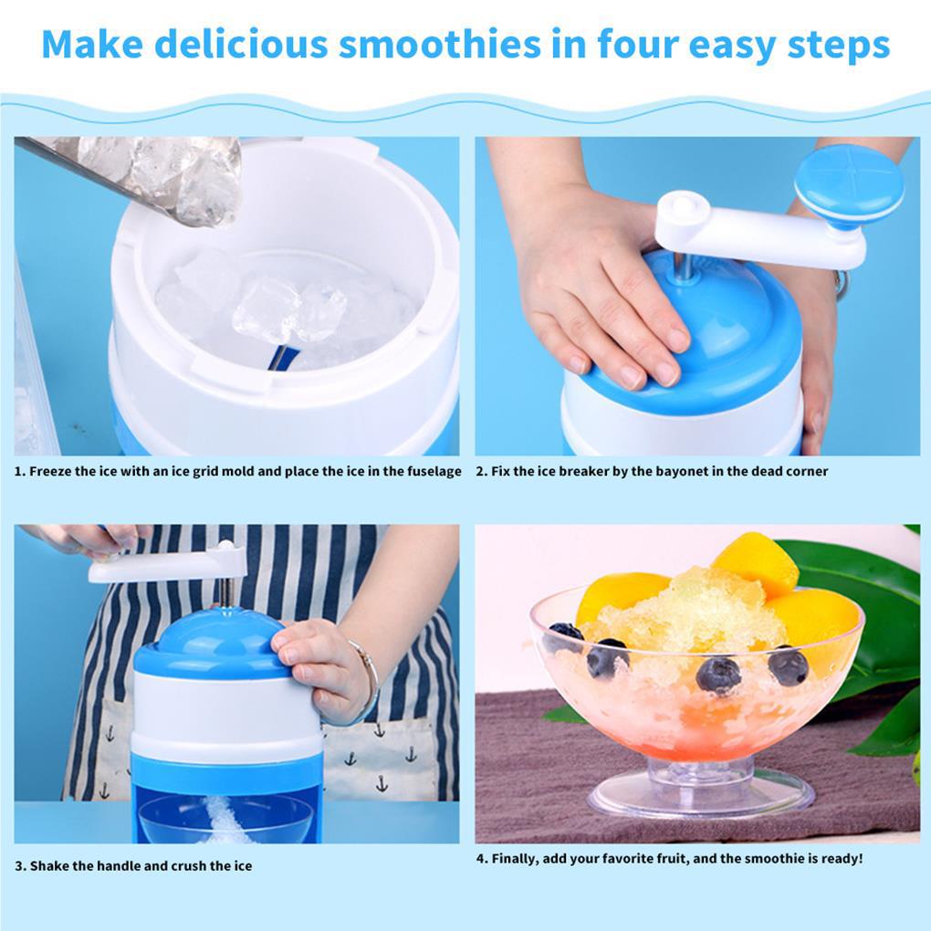 Penghancur Es Manual Anak-Anak Rumah Tangga Blok Smoothie Membuat Mesin Dengan Gelas Ukur Anak Stainless Steel Shaver DIY Pesta