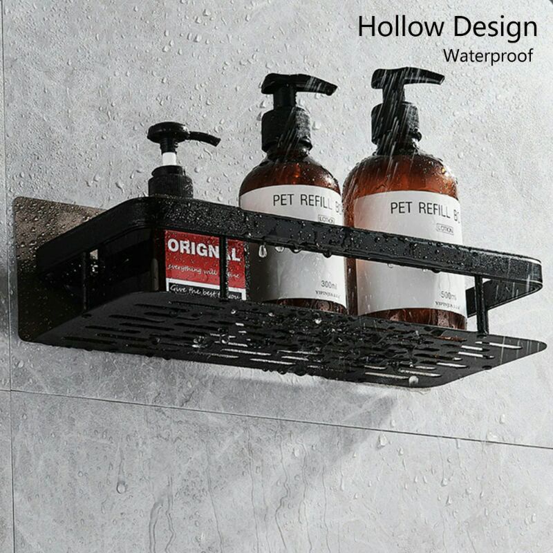 Rak Gantung Kamar Mandi Bathroom Organizer Rack Aluminium 2 Pcs shr241 Black