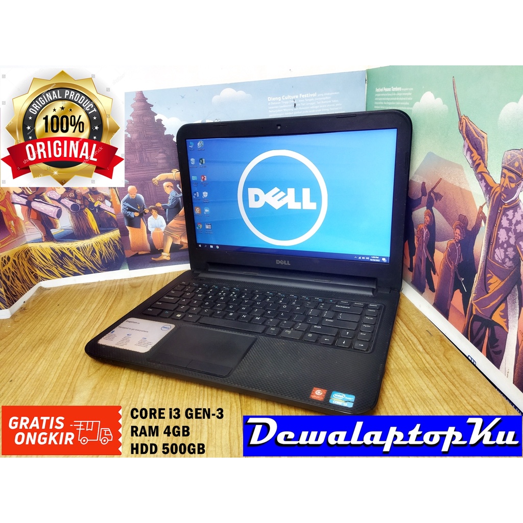 Laptop Second Murah Dell Inspiron 14 Core i3 Ram 4GB