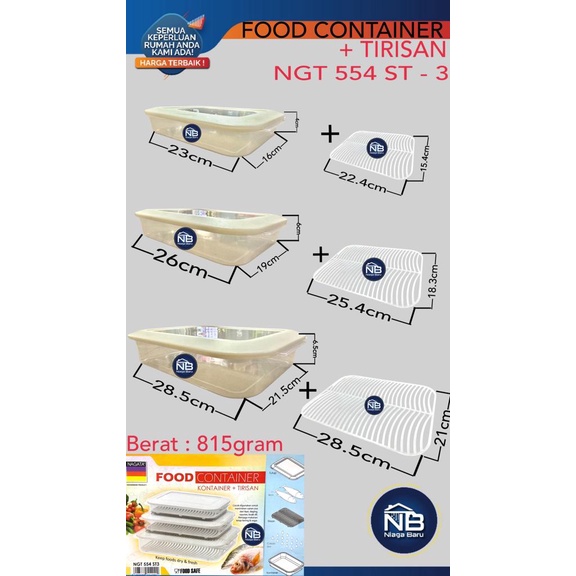 KOTAK food container box + Tirisan tempat makan plastik Nagata NGT 554