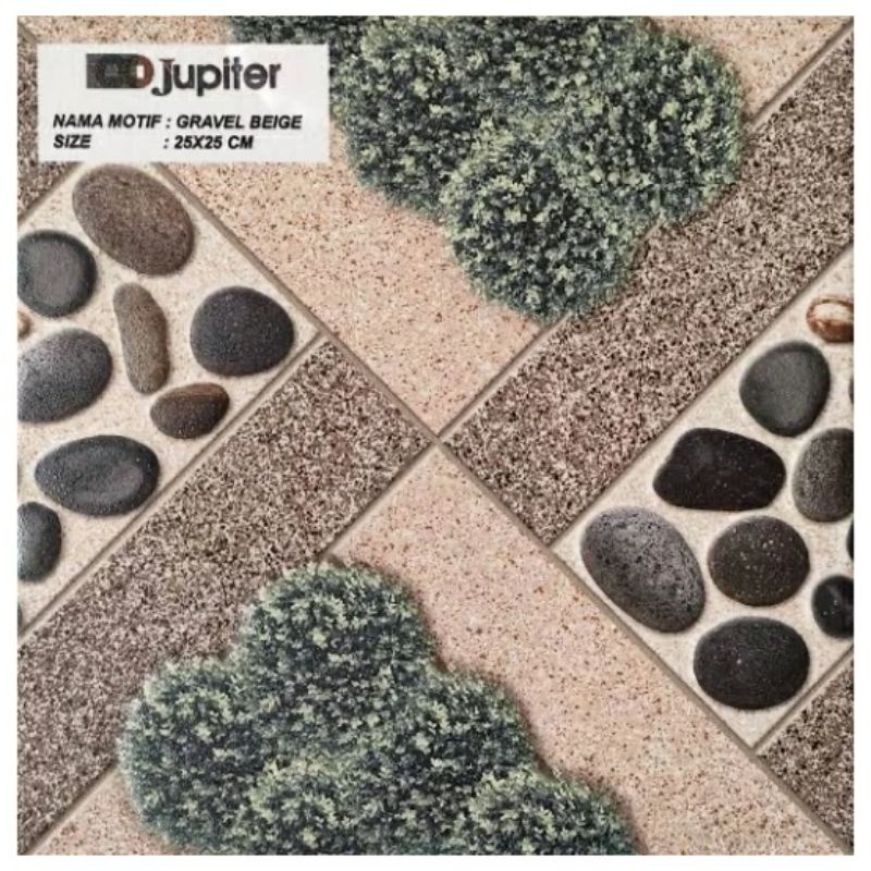 Keramik Lantai Kamar Mandi 25x25 Gravel Beige