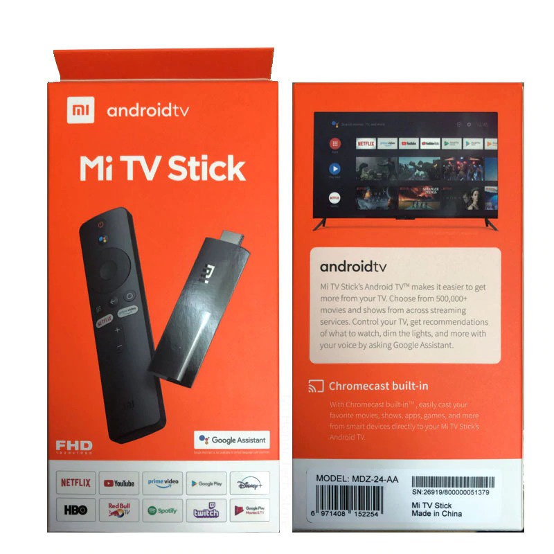 Mi Smart TV Stick Android 9.0 Set Top Box Full HD Chromecast Netflix - MDZ-24-AA - Black - XOMP06BK