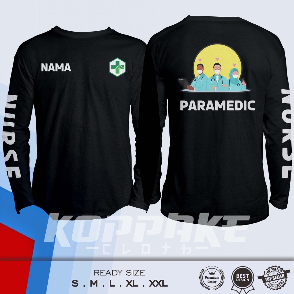 Kaos Paramedic Nurse Bidan Perawat Lengan Panjang Baju Distro