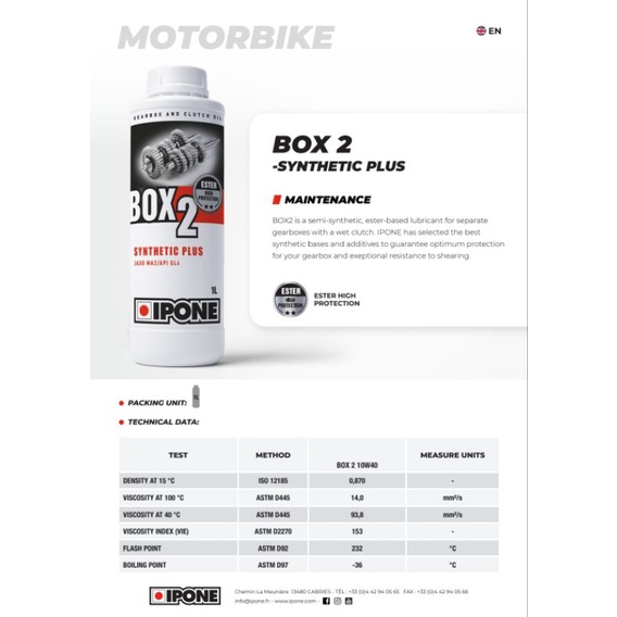 OLI IPONE BOX2 OLI MESIN MOTOR 2 TAK