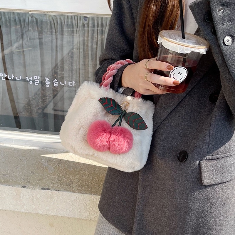 Tas Selempang Wanita Tas Cewek Bulu Mini Bucket Bag GC 8464
