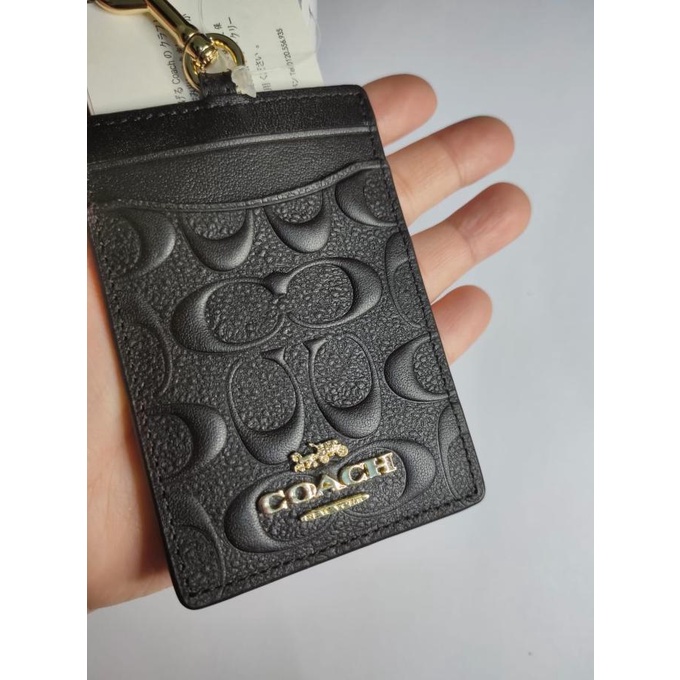 

Coach ID lanyard in debossed Signature Black 73602