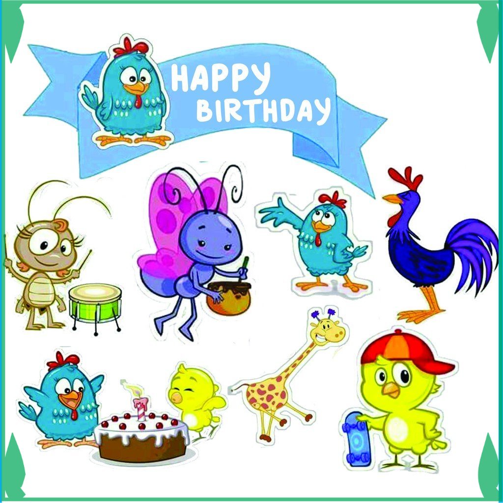 TOPER CETAK TOPPER CAKE ULANG TAHUN / HIASAN KUE BIRD Toko_Arsha