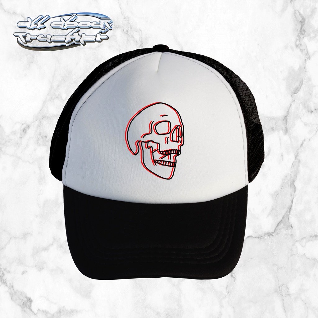 Glitch Skull | Trucker Hat | All About Trucker