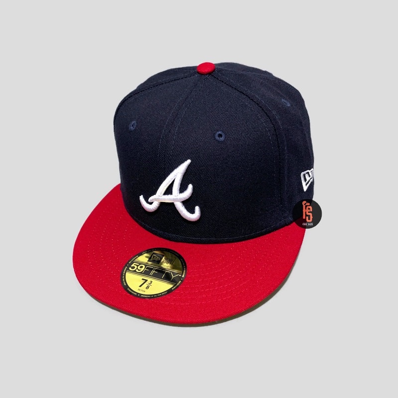 TOPI NEW ERA ORIGINAL 5950 WS 1995 FLOWER ATLANTA BRAVES NAVY RED