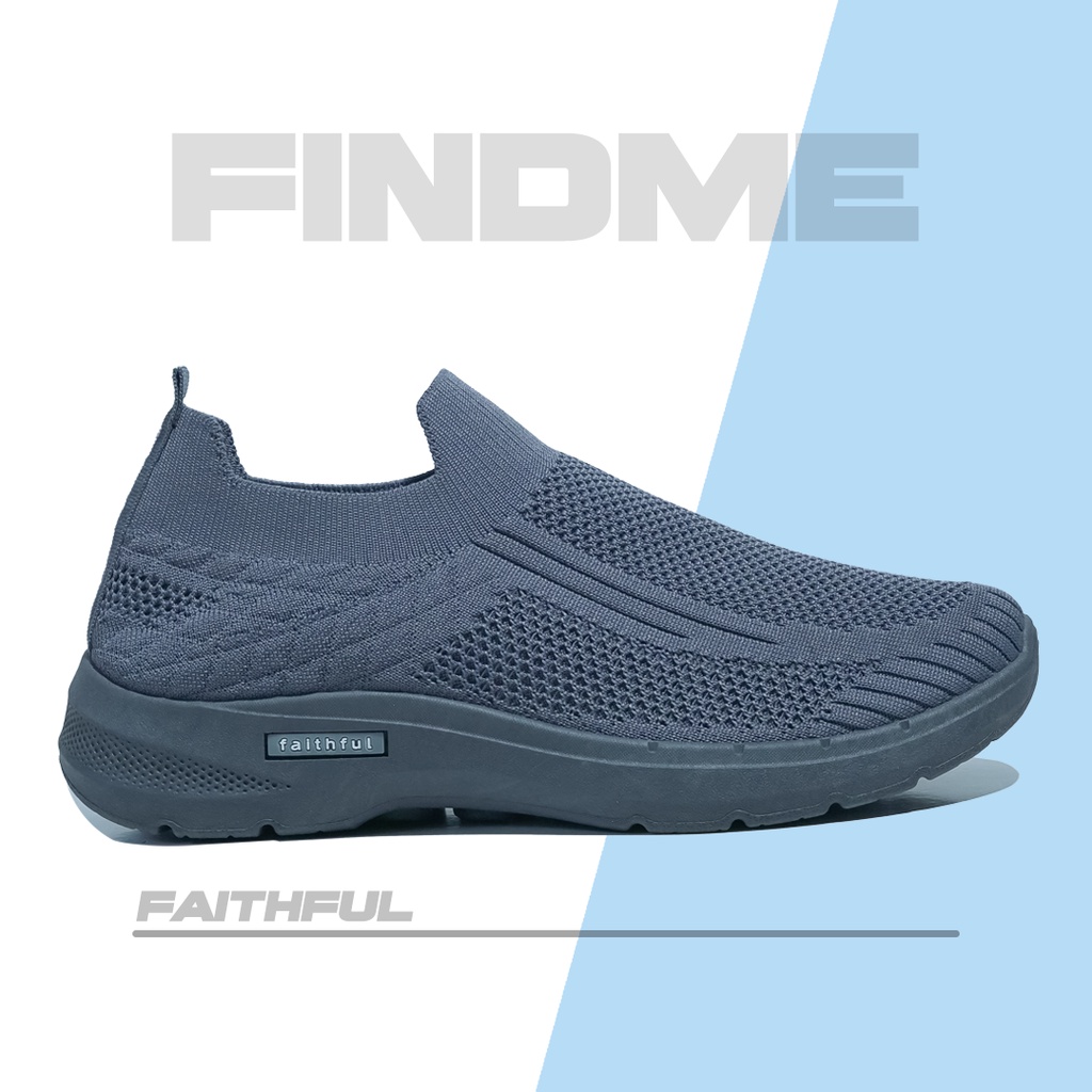 SEPATU SNEAKERS PRIA FINDME KEKINIAN TRENDY BAGUS ALL EVENT BAHAN BREATHABLE FLYKNIT IMPORT FAITHFUL