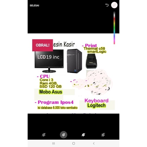 Komputer Kasir Suyono Memandang Indonesia  CPU, keyboard. mouse, monitor 19inc, ipos5 profesional