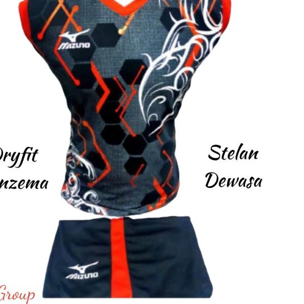 Jersey badminton Jersey olahraga stelan mizuno terbaru - Hitam merah, M