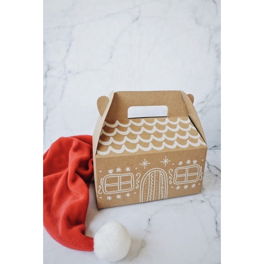 

Gable Box Natal Packaging Hampers Kue Cookies Kado Merry Christmas 21x10x10 cm