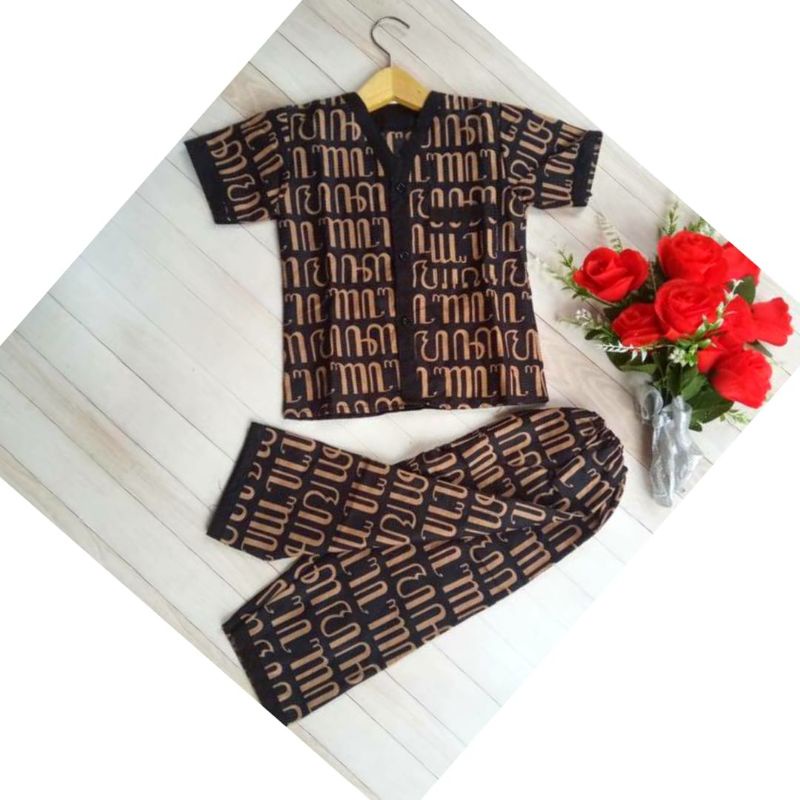 Setelan batik anak baju tidur anak motif elegan,usia 1-5 tahun laki-laki, perempuan.