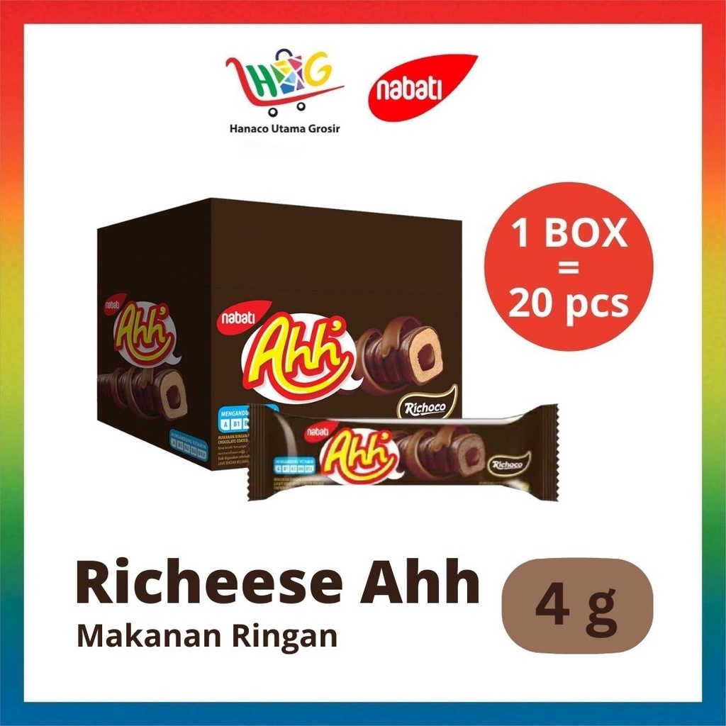 Nabati Richeese Ahh Cheese Keju / Cokelat 20 X 4g [  1 BOX ]