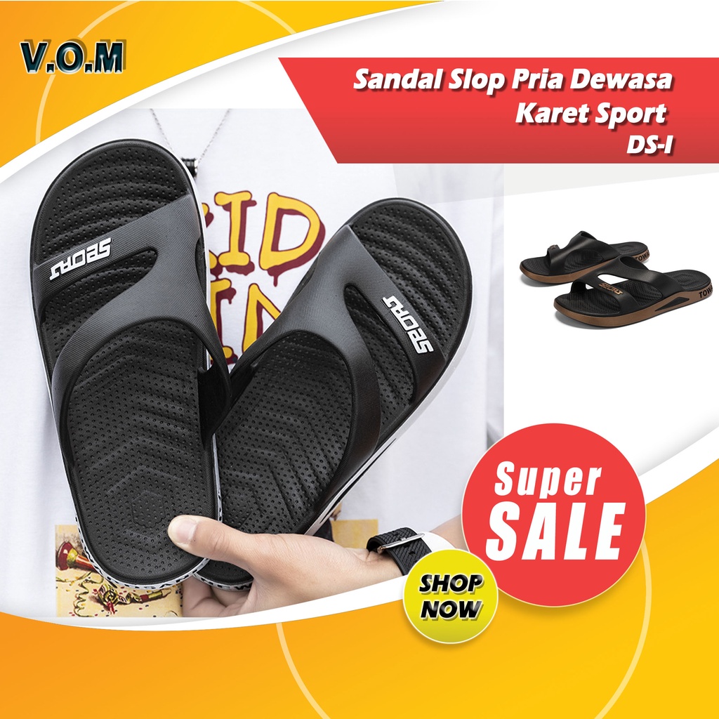 DS-I Sendal Selop / Sandal Slop Pria Dewasa Karet Sport Empuk 0844