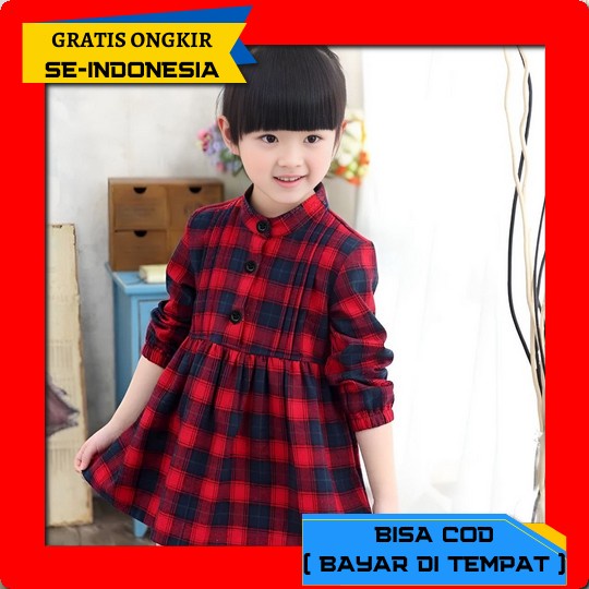 Dress Anak Perempuan 3-7 Tahun / Dress Bloomy Vest Pattern / Fashion Dress Korean Anak / Grosir Baju