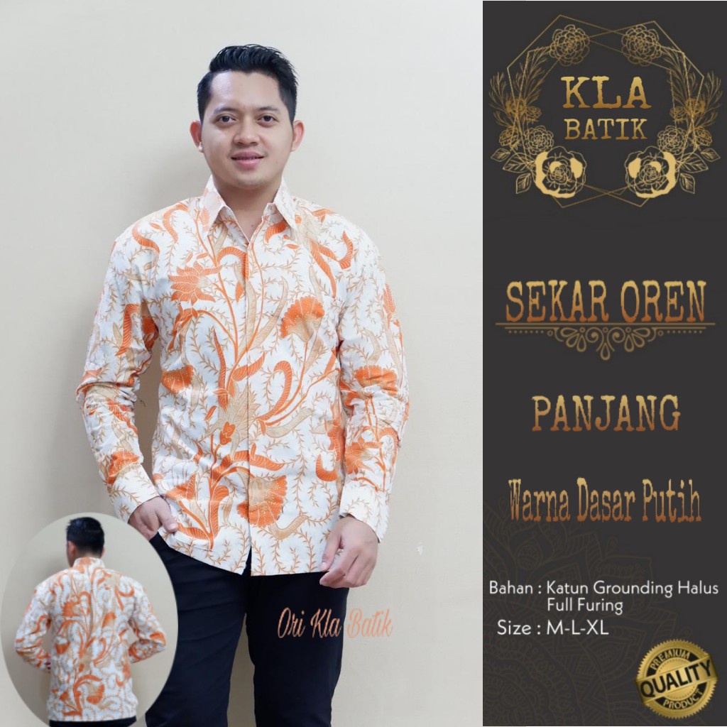 KEMEJA BATIK Pria Lengan Panjang Kla 075 Batik Pria Full Furing Ori Solo Bahan Katun Bisa Seragaman 