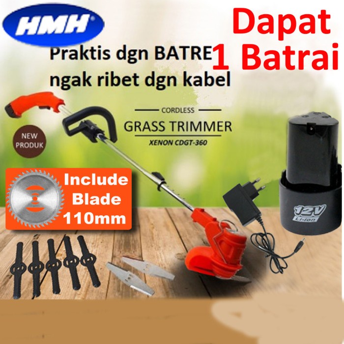 Pemotong Xenon Cdgt720 Mesin Potong Rumput Baterai Grass Trimmer Cordless 20V