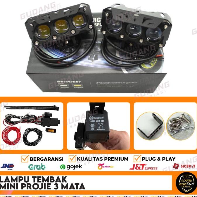 Lampu Tembak Mini Projie 3 Lens