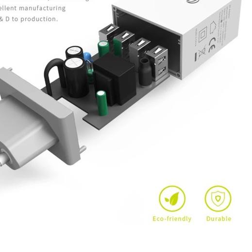 Fieri Wsken Safe 4 USB Ports Charger Adaptor Adapter Fast Charging