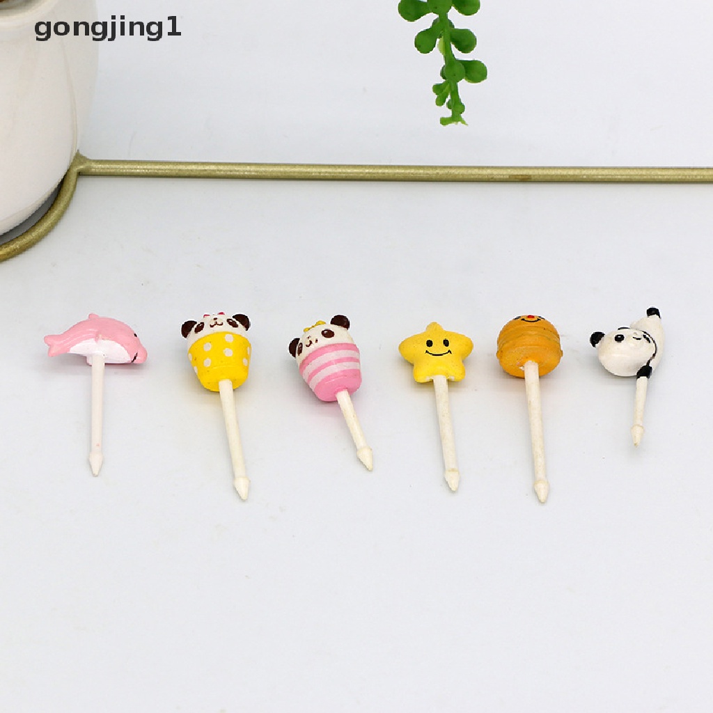 Ggg 10Pcs / Set Garpu Buah / Dessert / Kue / Cupcake / Bento Mini Motif Kartun Natal / Halloween