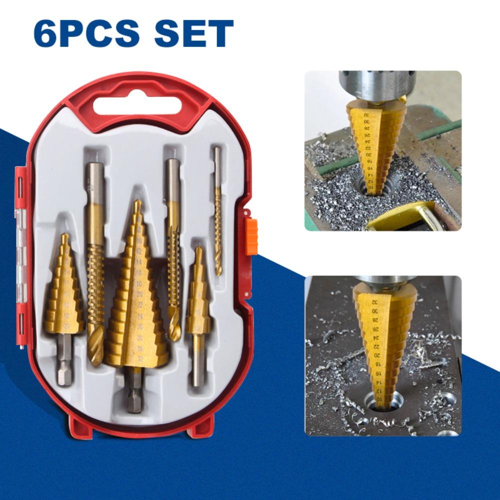 Top 6PCS/Set HSS Tools High-speed Reaming Spiral Groove Alur Lurus Step