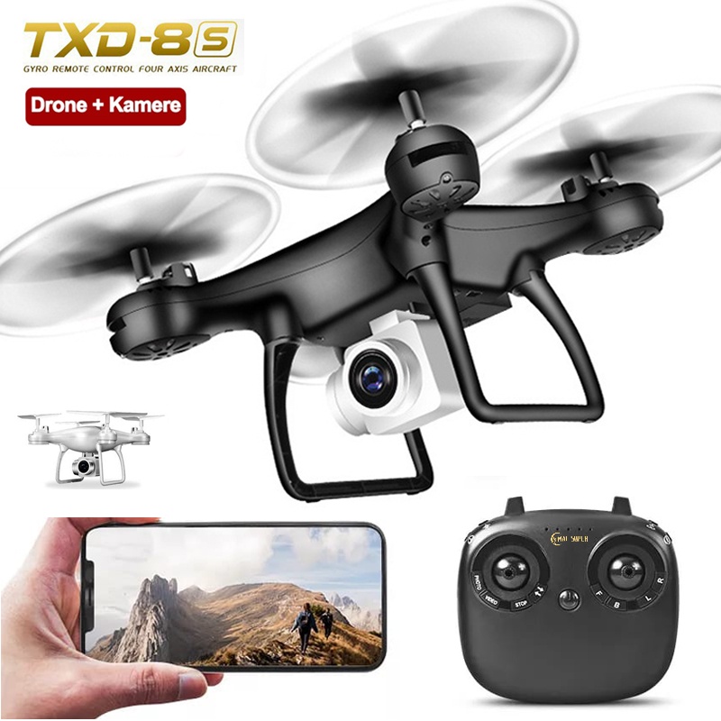 Asli TXD 8S WIFI Drone Drone Mini 1080P HD Kamera Rotasi 360° Baterai 1800mAh 20 Menit Mainan Hadiah