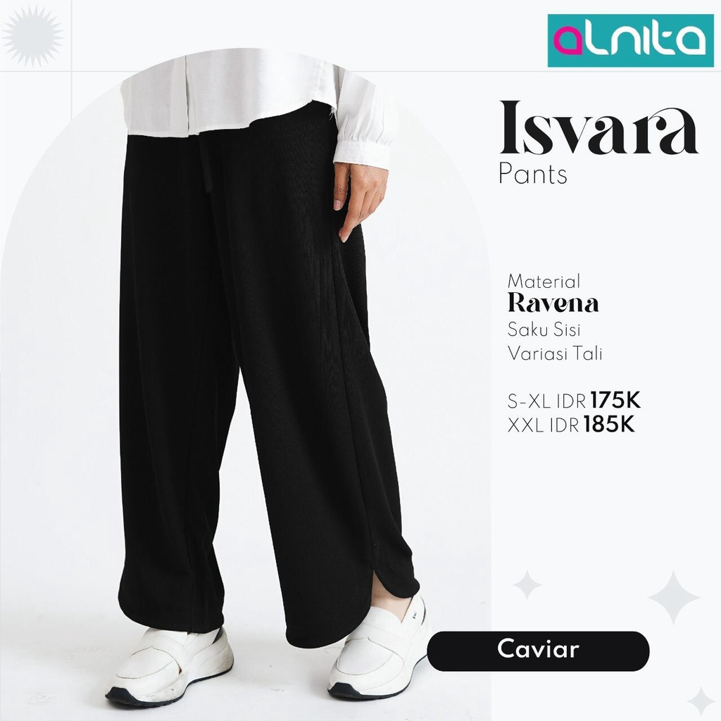 [BISA COD] Alnita Isvara Pants Bahan Ravena Bawahan Celana Muslimah Simpel by Alnita